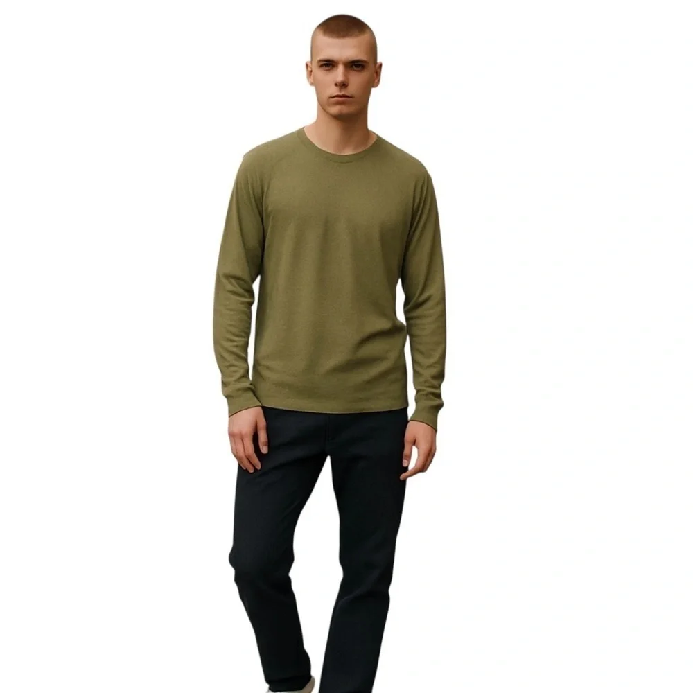 Banana Republic Men’s Avacado Green Pullover Sweater Preppy Old Money Size XL